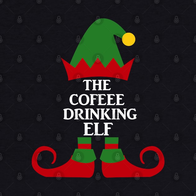 The Coffee Drinking Elf Matching family Christmas by creativeKh